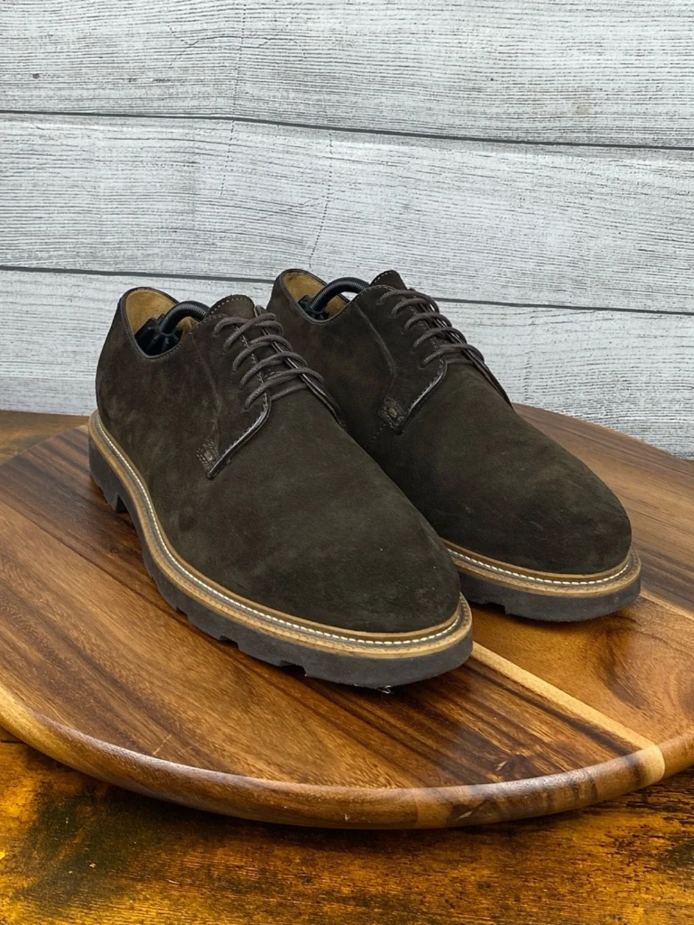 Bruno Magli Groover Dark Brown Suede Plain Toe Derby Made in Italy Men’s Size 11